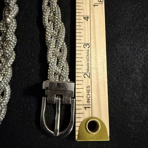 Crystal Rhinestone Braided Sash Belt - Picture 6 of 8